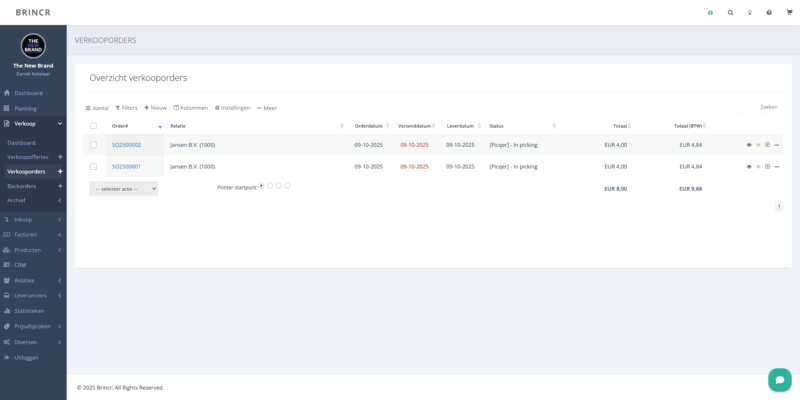 Brincr sales overview met productsynchronisatie